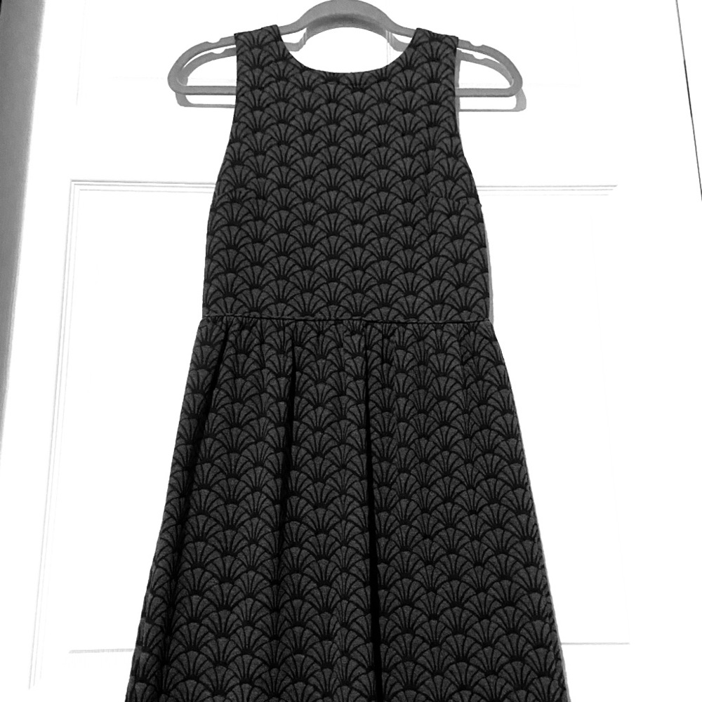 Loft Patterned Grey Midi Dress